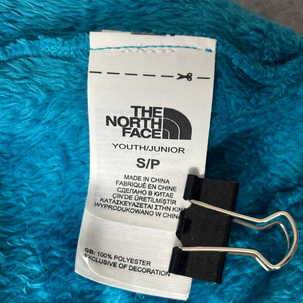 The North Face Kids Blue Fleece Fuzzy Youth Small Beanie Hat - Picture 5 of 5